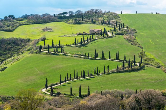 high angle shot beautiful val d orcia tuscany